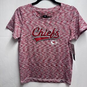 Kansas City Chiefs NFL New Era Womens Red Space Dye T Shirt Size S‎